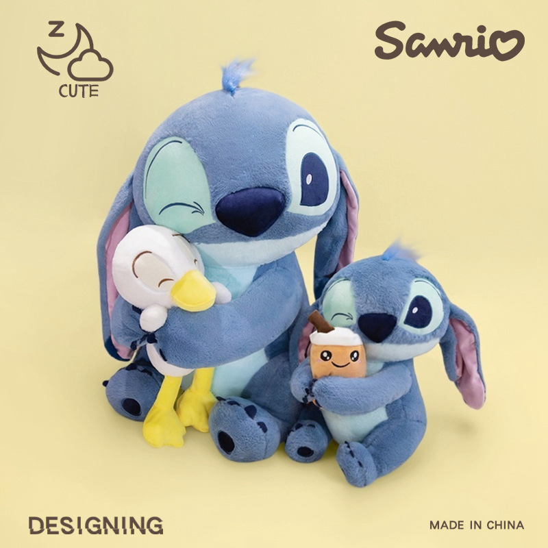 Stitch Internet Celebrity Duck Plush Toy Cartoon Oversized Rabbit Fur Huggable Stuffed Toy Gift