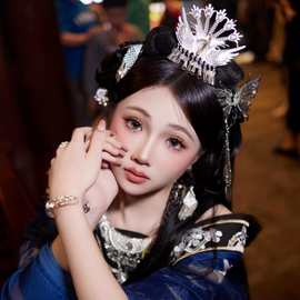 苗疆少女头饰彝族贵州苗银复古侗族发簪凤凰银饰发钗演出配饰