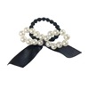 Retro hair rope, hairgrip from pearl with bow, hair accessory, Chanel style, french style