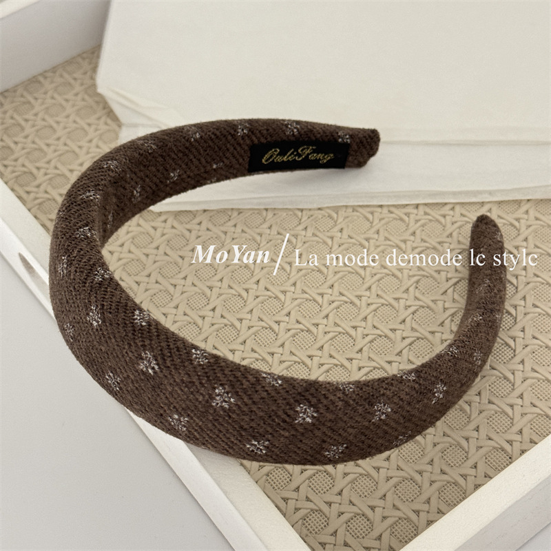 Otoño y invierno Meilade coreano retro estricto esponja cabeza de banda nueva variedad de terciopelo alto cráneo ancho banda de cabello mayorista