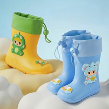 儿童雨鞋雨靴宝宝水鞋幼儿园柔软轻便夏季新品胶靴小学生收紧防水