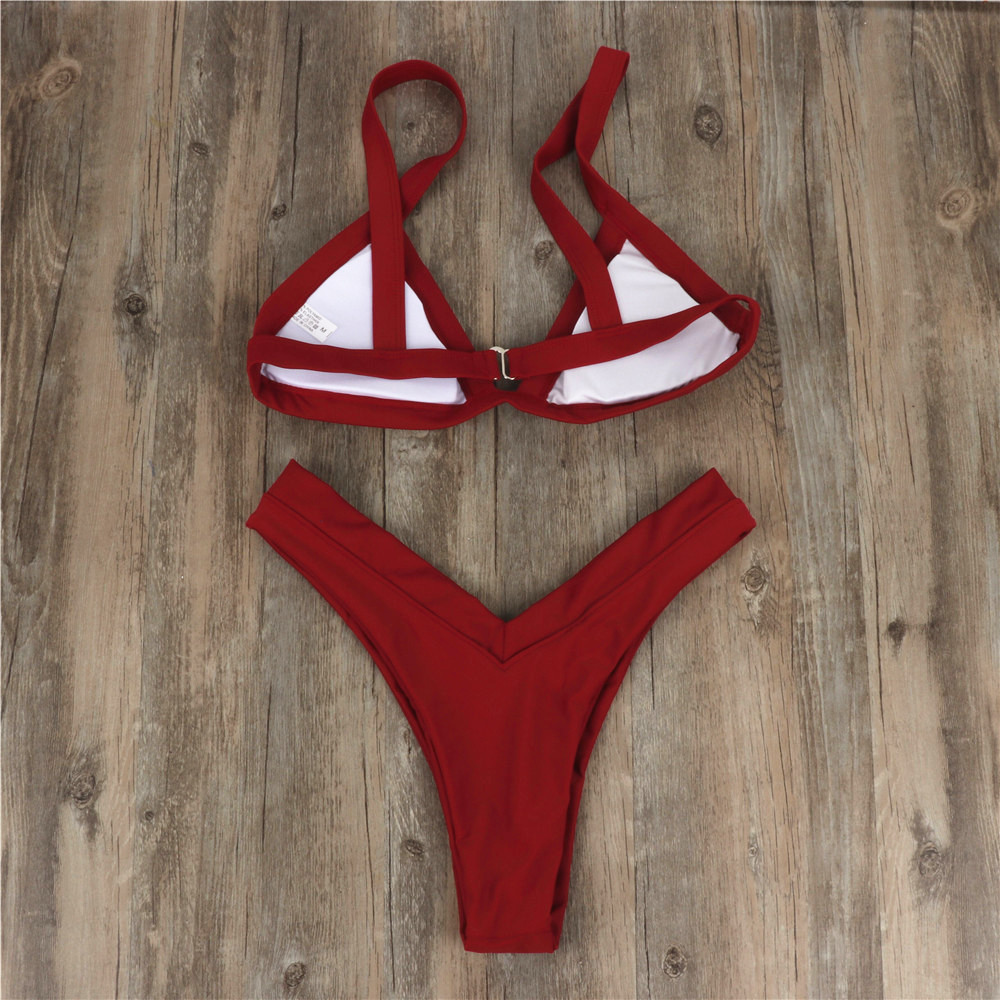 Women's Solid Color 2 Piece Set Bikinis display picture 14