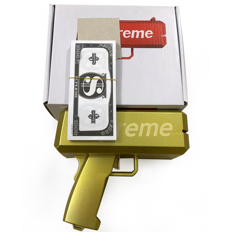 Los fabricantes suministran nuevo dinero exótico pistola de juguete dinero pistola USD dinero pistola partido juego boda dinero tiro