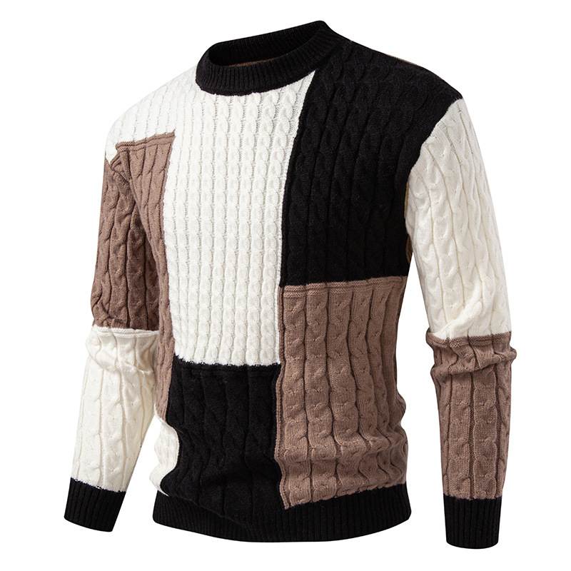 Lässiger Strickpullover für Herren – Weicher Rundhalspullover für Herbst und Winter, lockere Passform, lange Ärmel, atmungsaktiv und bequem_voghion.com