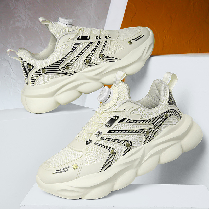 Sports new ultra light rubber running with rotating buttons fashionable and versatile casual shoes comfortable Outdoor Trainers Sports Sneakers_voghion.com