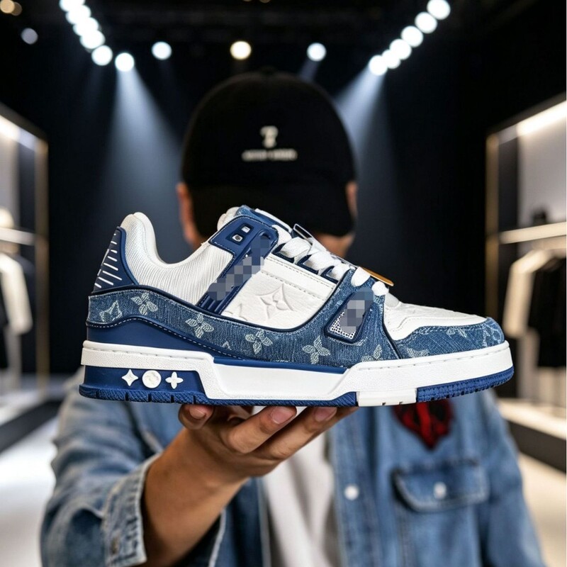 Putian Cross-Border Foreign Trade L Fashion Casual Printed Trendy Sneakers for Men and Women, Retro Couple Style, Fashionable and Versatile V