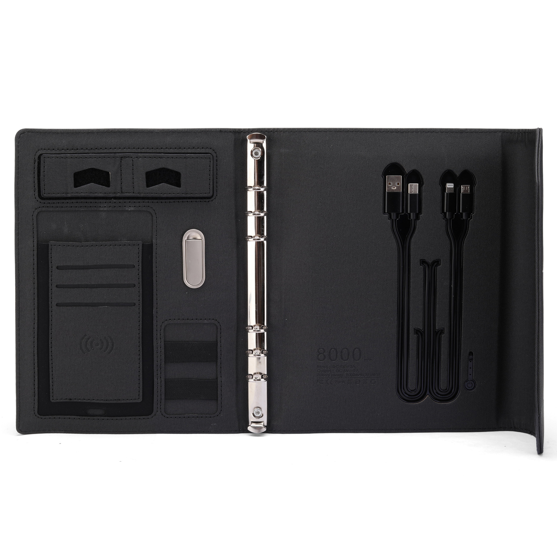 Cross-border custom logotipo luminoso multifuncional inalámbrico cargado portátil hoja de papel regalo de negocios acompañante regalo notebook