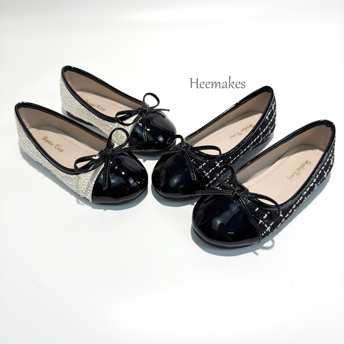 Tweed Style Girls' Leather Shoes with Bows, Ballet Shoes, Fashionable Little Princess Shoes, Casual Performance Kidsren's Shoes