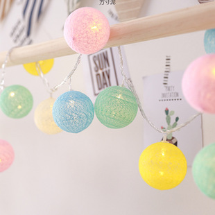Led Internet Celebrity Lamp Cotton Ball Lamp Room Bedroom Decoration Romantic Holiday Lamp Small Flashing Lamp Colorful Lamp Hanging Lamp Wholesale