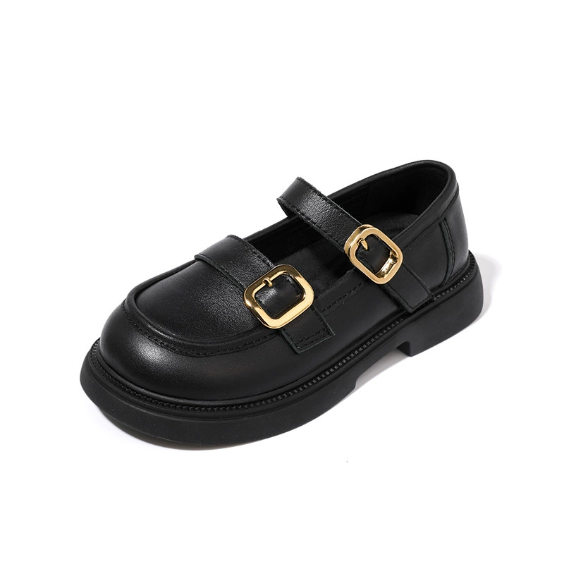 Детские кожаные туфли для девочек, туфли принцессы, весна-осень 2025, новые, черные, для выступлений, в корейском стиле, дропшипинг