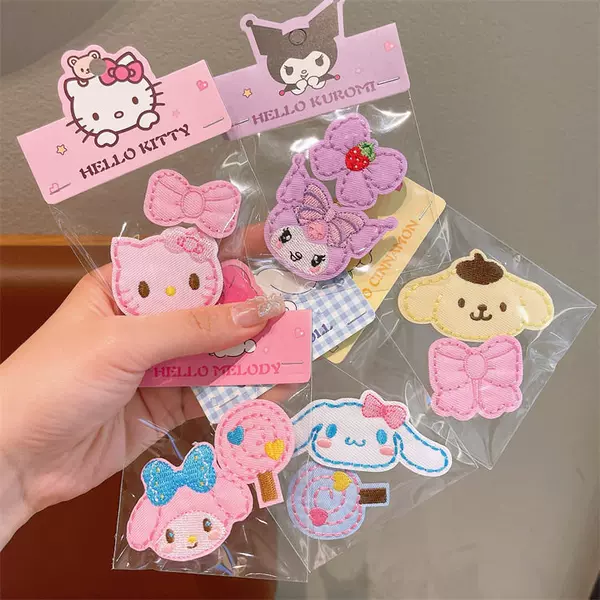 Children's Cute Cartoon Cat Bangs Stickers, Bowknot Lollipop Magic Stickers, Magic Stickers for Girls' Back of the Head Hair