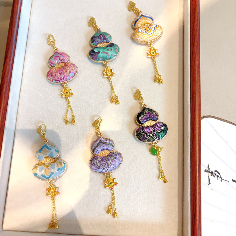 [完成品] ハンギョウ純粋な手作り無形文化遺産宋錦新中国風レトロプレス襟ペンダントチャイナドレス漢服アクセサリー装飾|undefined