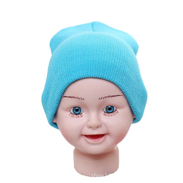 Children's demi-season solid color colored woolen keep warm knitted…