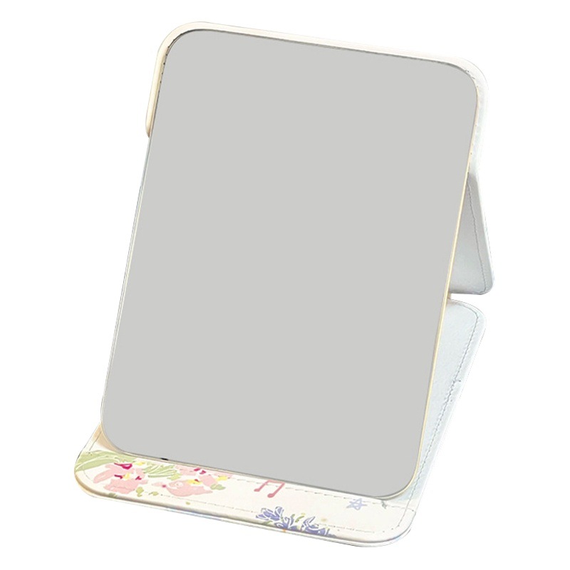 Espejo plegable espejo de tocador de escritorio de un solo lado pequeño dormitorio de estudiantes portátil de alto aspecto Oficina escritorio hogar