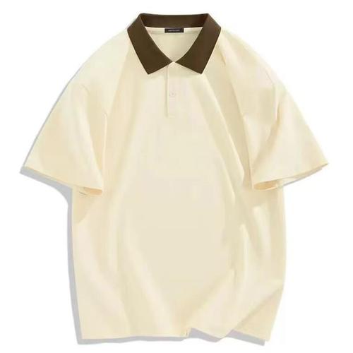 Summer American Trend POLO Shirt Youth Fashion Short Sleeve Solid Color Casual Collar Loose Slimming Trend Brand