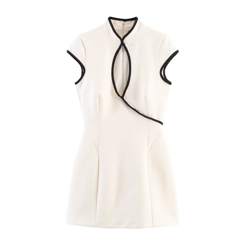 Cross-Border Women's Clothing Manufacturer Wholesale 2026 Aliexpress Hot-Selling Fashion Color-Blocked Trim Mini Dress Cross-Border Women's Clothing Manufacturer Wholesale 2026 Aliexpress Hot-Selling Fashion Color-Blocked Trim Mini Dress