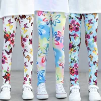Леггинсы для девочек AliExpress EabyWish весной и осенью тонкие детские эластичные брюки с принтом для маленьких ног брюки