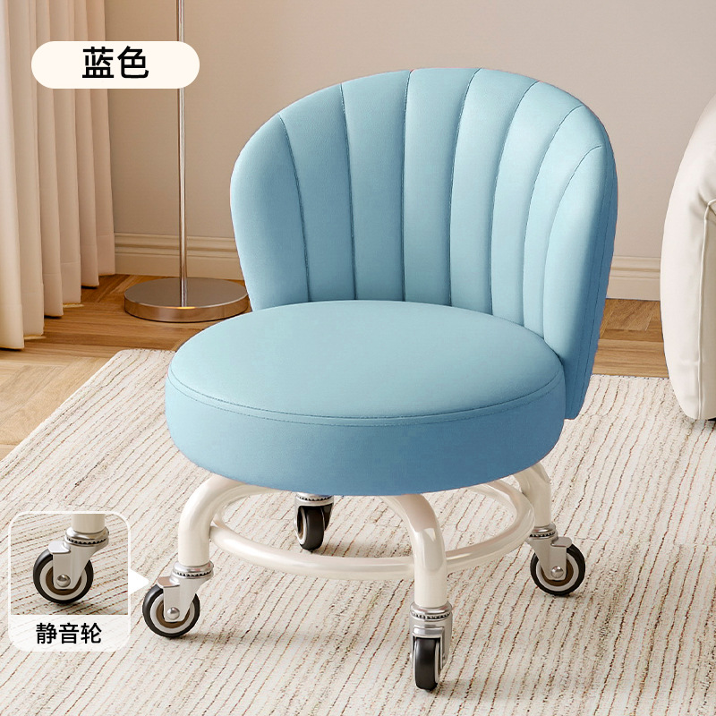 Rueda universal móvil pequeño taburete giratorio con respaldo taburete con polea para bebés pequeños taburete bajo para cambiar zapatos taburete simple antideslizante image 26