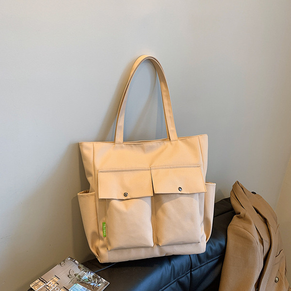 Fashionable handheld summer capacious shoulder bag, universal shopping bag, one-shoulder bag, for students