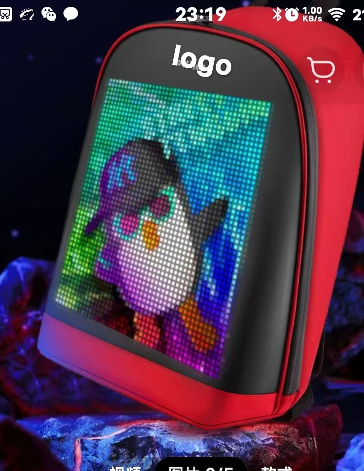 Mochila con Pantalla LED Alto Brillo, A Todo Color para Publicidad Móvil