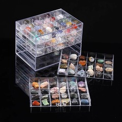 天然水晶鉱石収納分格整理展示ボックス原石宝石鉱物結晶異形石収納ボックス
