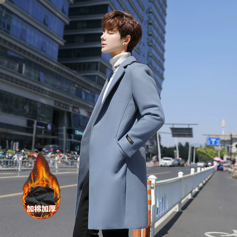 Свободное шерстяное пальто в японском стиле, новинка 2022, Мужская модная ветровка больших размеров в гонконгском стиле, облегающая модная фабрика нейлонового пальто