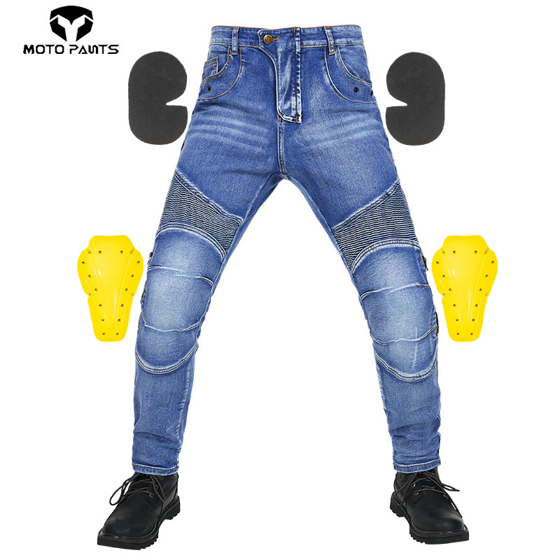 Factory Direct Sales Motorcycle Riding Jeans Harley Retro Anti-Fall Motorcycle Pants Kevlar Tear-Resistant Riding Pants