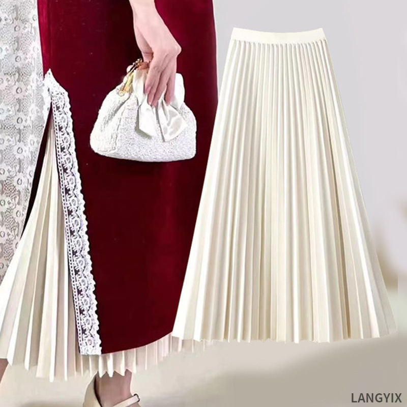 新中式马面裙内衬古典汉服旗袍打底衬裙日常通勤百褶裙半身裙长款