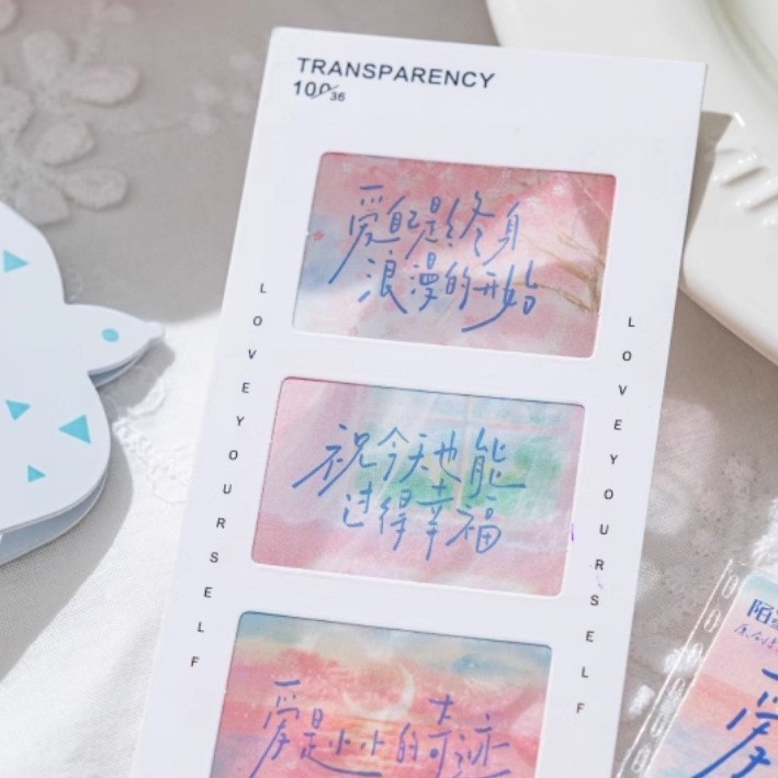 透明藏字明信片旅游风景打卡情人节礼物文创装饰透明ins风景小卡