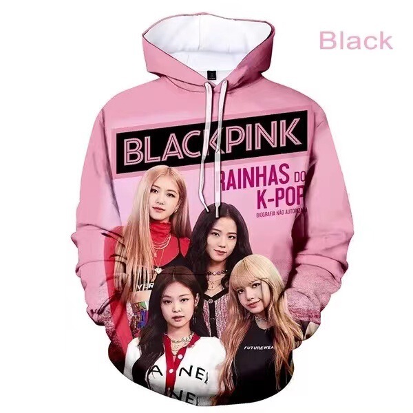 BIACKPINK Girls Hoodie Women's Fashion Sweatshirt Pullover Neutral Hoodie 3D Digital Print