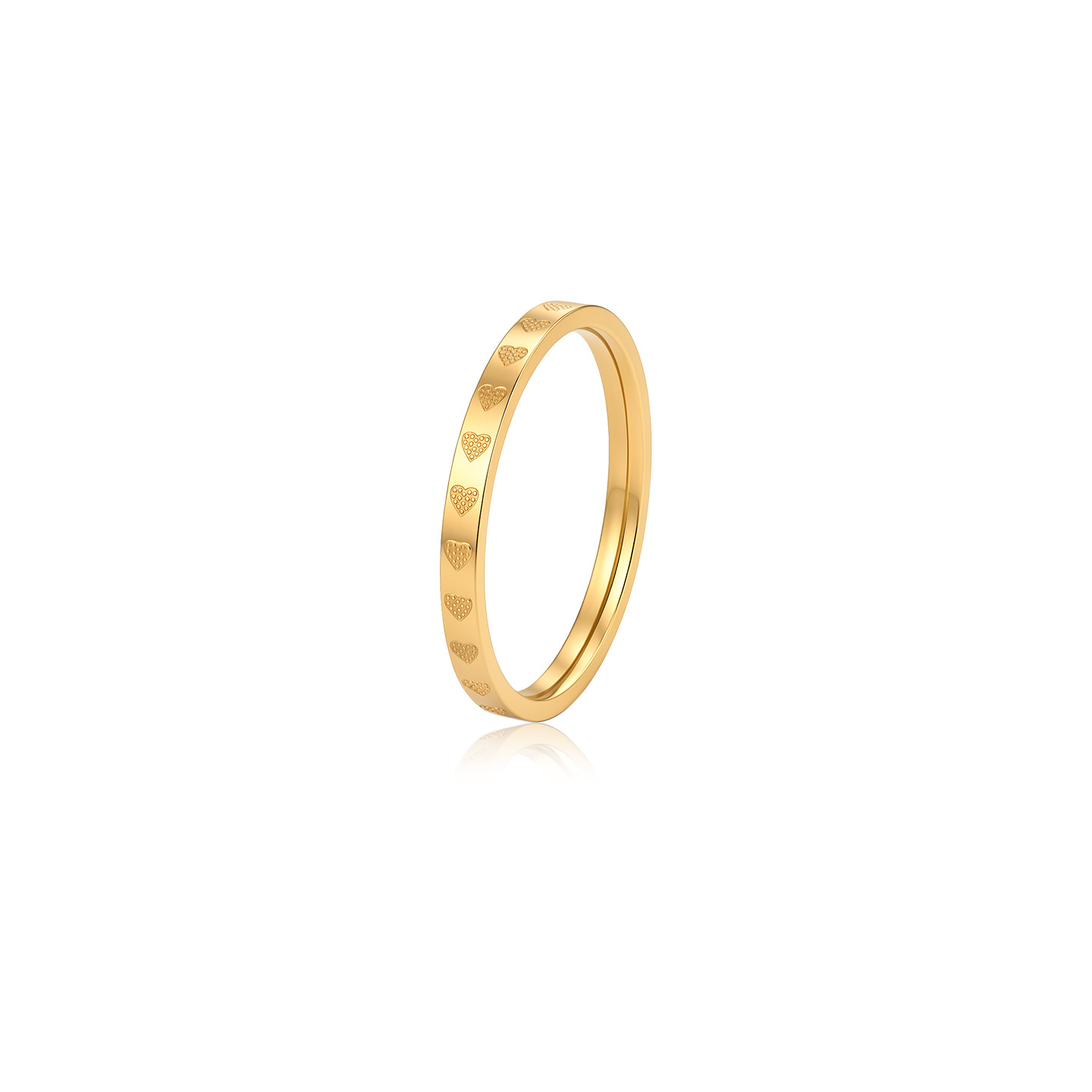 Anillo de Corazón 24K de Acero Inoxidable 304 para Mujer image 6