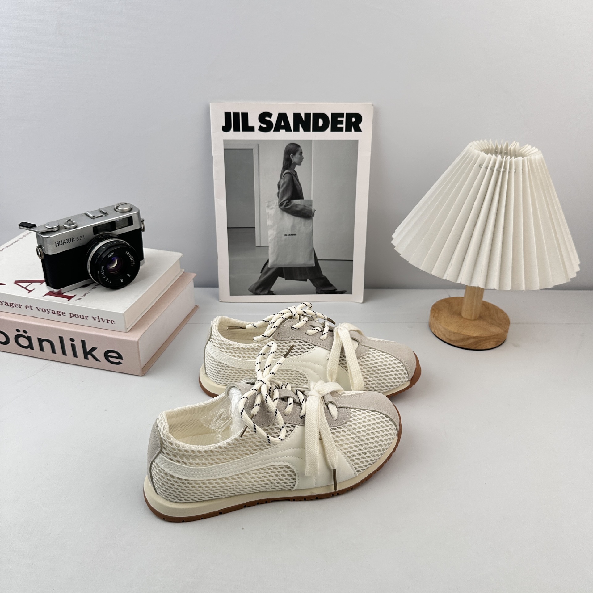 A9926 insoles de látex / zapatos de skate de malla transpirables zapatos de mujer zapatos de verano ligeros zapatos casuales blancos