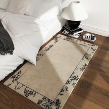 轻奢床边地毯复古卧室客厅地垫法式感主卧床下长条耐脏地毯