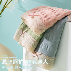 獨立包裝日系少女中腰大碼性感舒適純棉襠蕾絲內褲女士雲朵泡泡褲