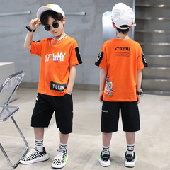 兒童裝男童夏裝套裝2024新款夏季運動男孩薄款中大童夏款酷帥氣潮