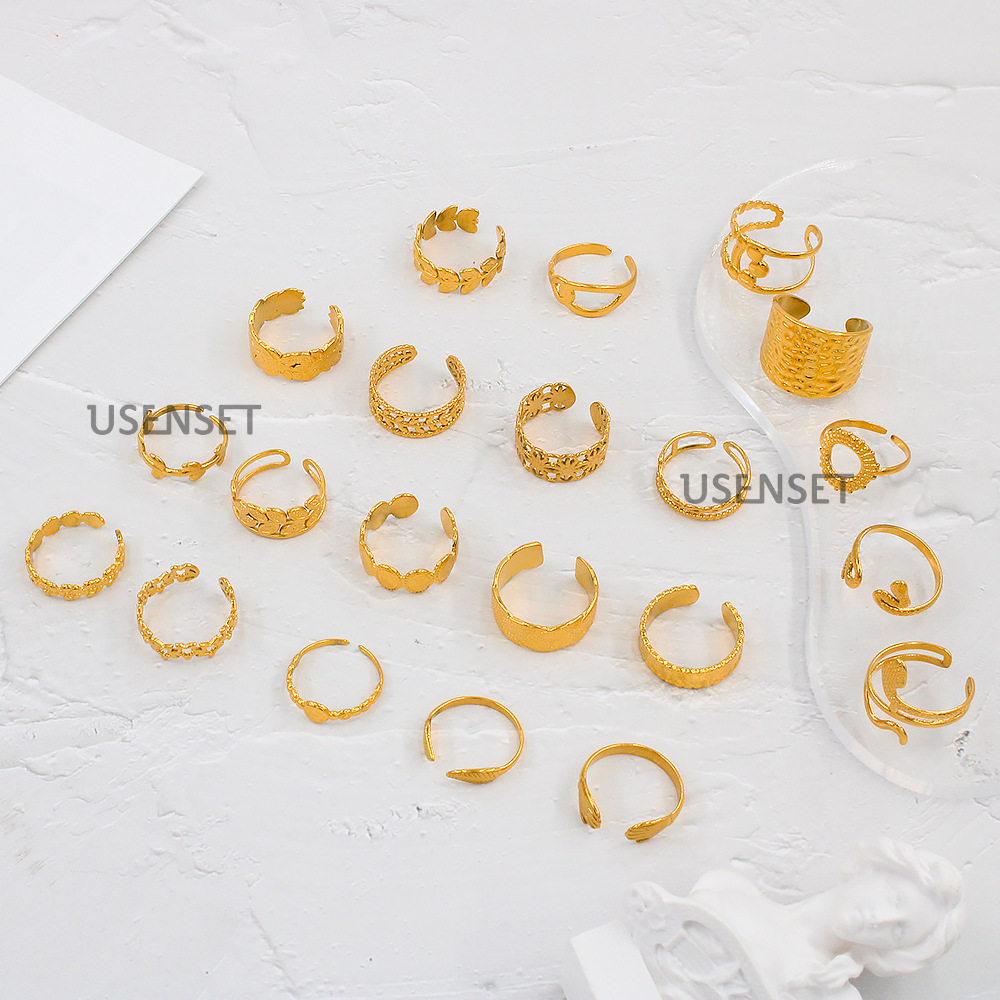 Simple Style Heart Shape Snake Stainless Steel Plating Open Ring 1 Piece