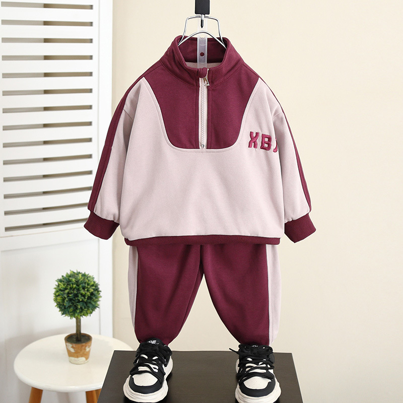 5971 Traje de suéter de otoño para niños a principios de otoño, ropa deportiva hermosa y de moda para niños de dos piezas