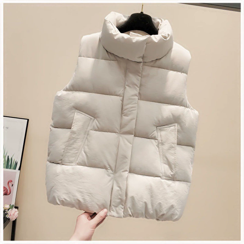 Demi-season short vest with down, keep warm down jacket, plus size, fitted