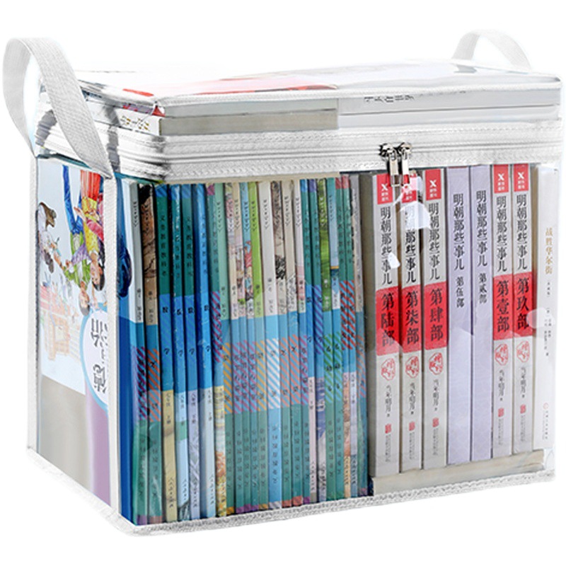Caja de almacenamiento plegable caja de libros estudiante aula libro caja de almacenamiento transparente caja de almacenamiento del hogar caja de almacenamiento de libros