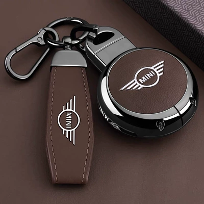 Static Rod/Key Bag – for Bmw Mini Country Key - brown-leather-rope-buckle-hanging-buckle