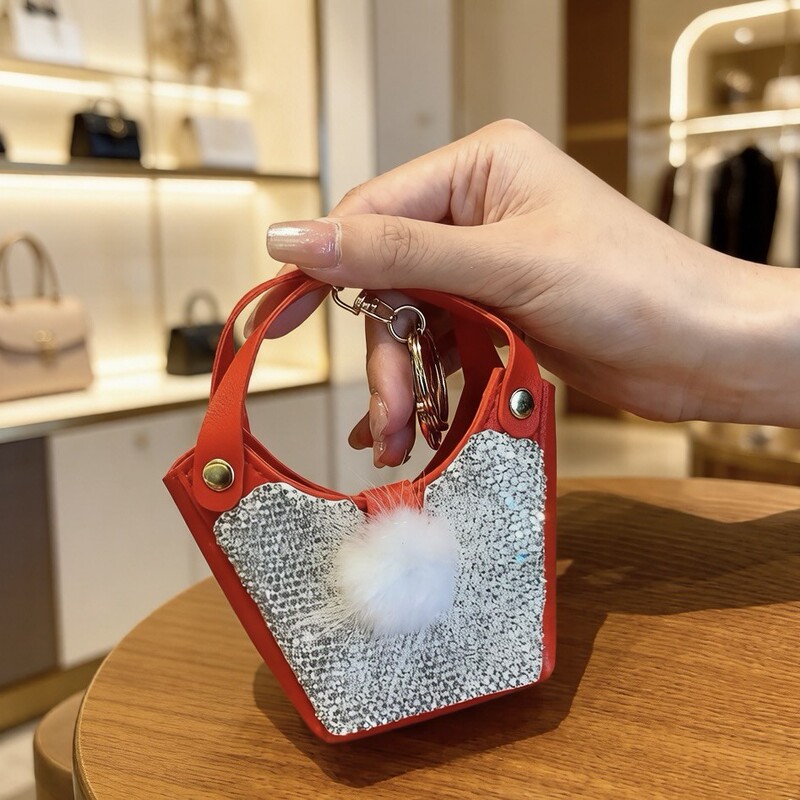 Exquisite, simple, stylish, and unique design women's wallet, mini diamond-embellished coin purse, decorative small wallet