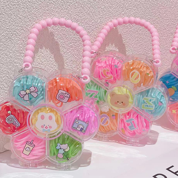 Cute fuchsia disposable children's hair rope