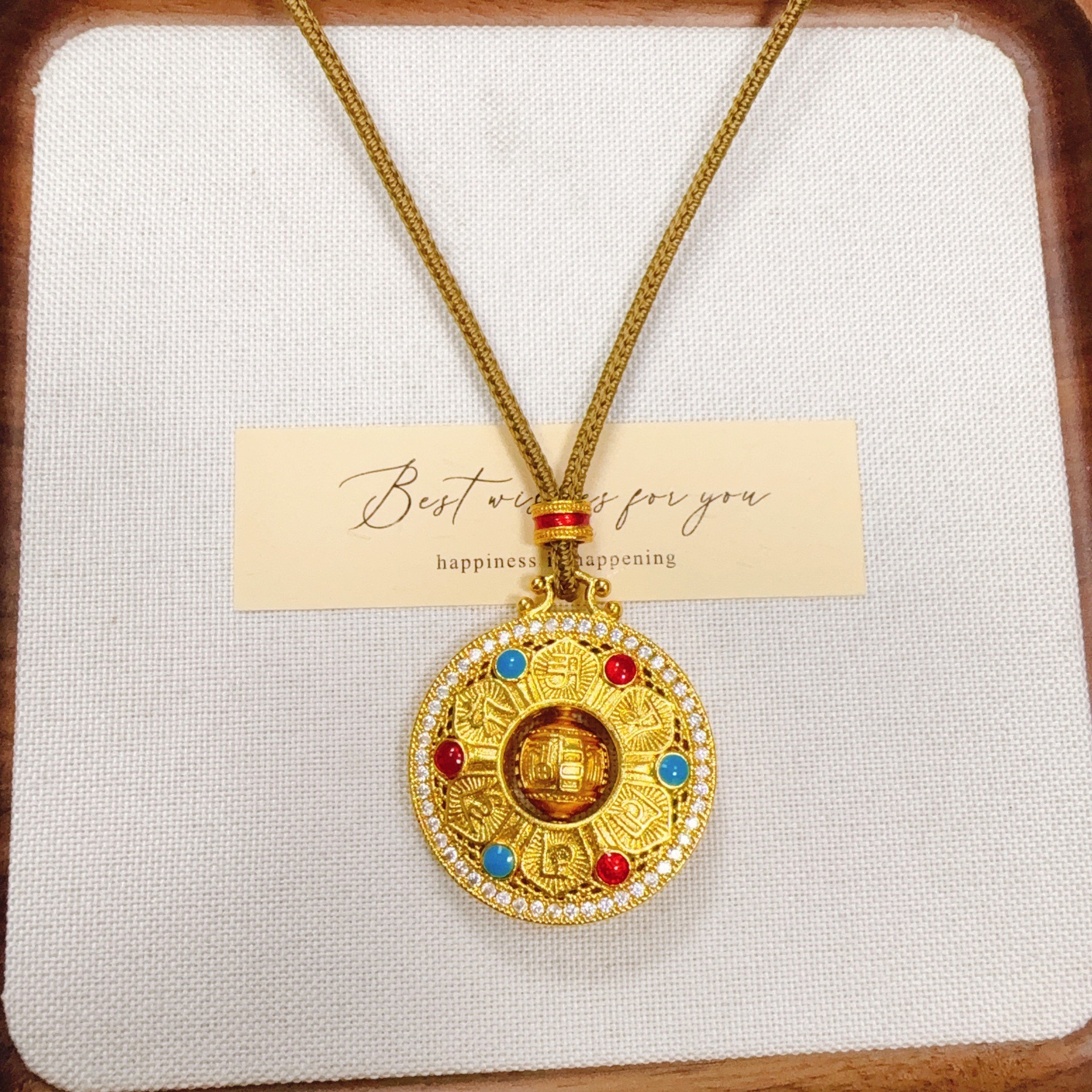 30mm 다이아몬드가 박힌 연꽃 회전 Ruyi 로프