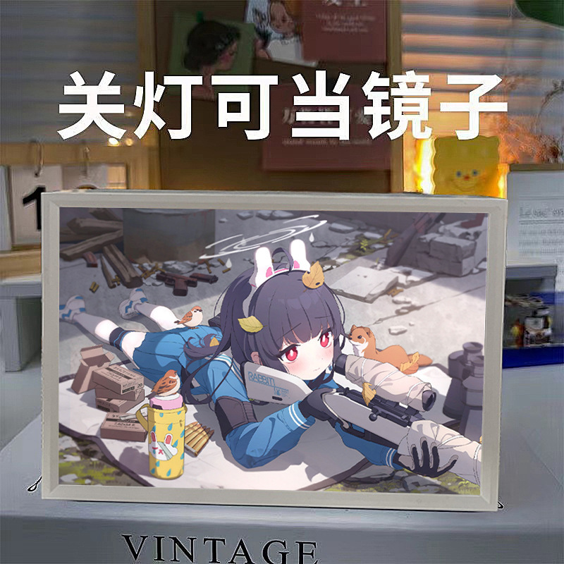 碧藍ファイル霞沢美遊周辺鏡照明画手作り創意ins風電競房雰囲気置物|undefined