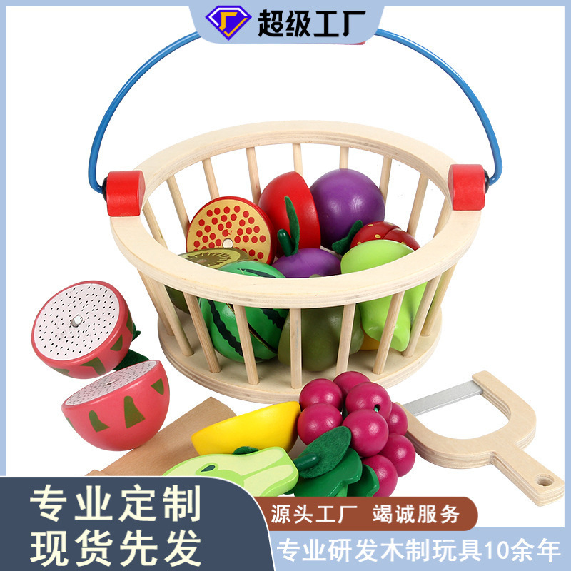 Transfronteriza de la educación temprana de los niños de madera magnética de frutas y verduras simulación de corte casa de juegos cocina juguetes educativos interactivos