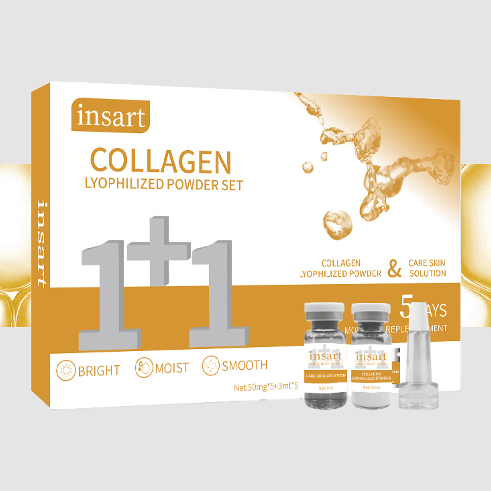 Set de Polvo Liofilizado de Péptido de Cobre y Colágeno, Hidratante, para Cuidado Facial