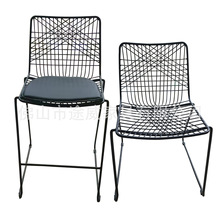 印度简约餐椅创意镂空铁丝椅子奶茶店咖啡厅酒吧椅子设计师吧椅