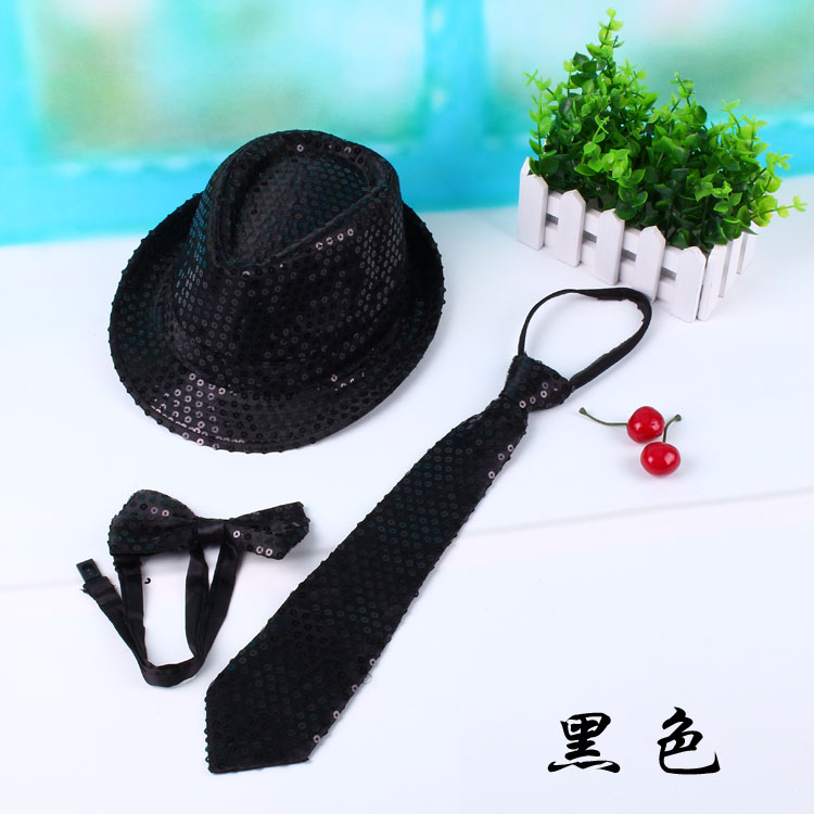 Sombreros de lentejuelas para niños sombreros de jazz espectáculo espectáculo danza de escenario sombreros de día de los niños adultos sombreros de lentejuelas negros