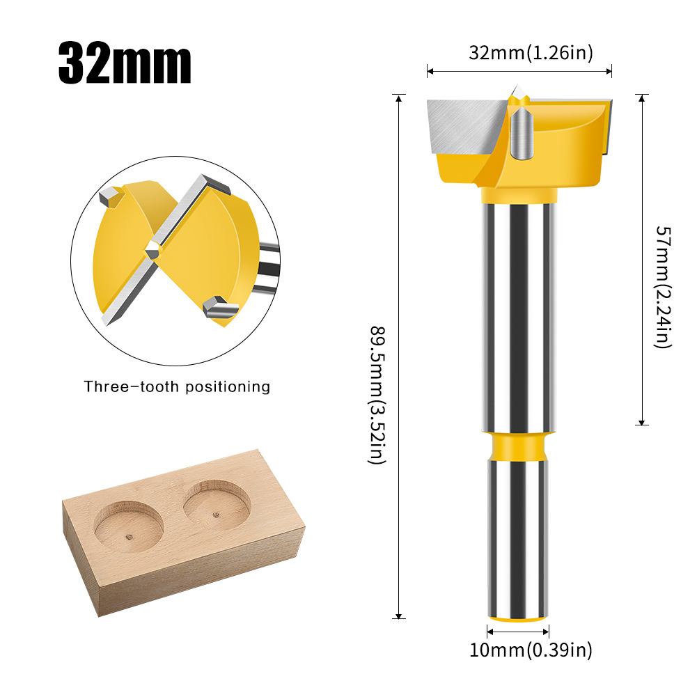 Profesional madera agujero abridor 15-100mm mano taladro madera escariado bisagra aleación madera de plástico