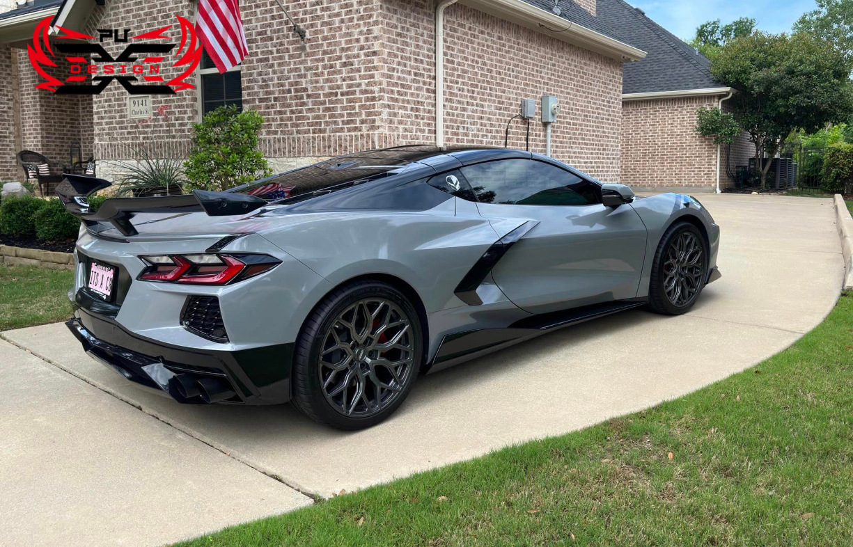 Suitable for Chevrolet Corvette C8 Z51 Stingray Upgrade to Z06 Carbon Fiber Rear Wing Dry Carbon Spoiler